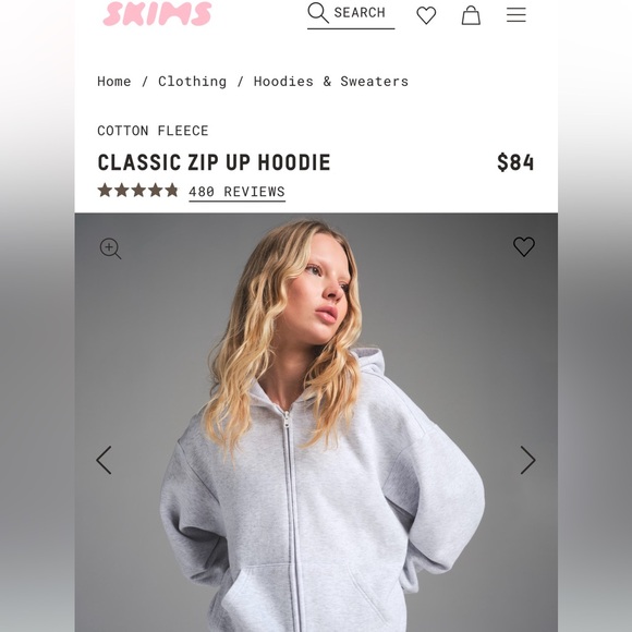 SKIMS zip hoodie size large - Picture 3 of 3